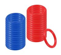 PATIKIL 2" Plastic Ring-Toss Rings for Bottles, 100 Pack Carnival Rings Plastic Hoops for Speed and Agility Practice Outdoor Party Favor, Red/Blue