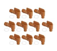 PATIKIL 2" Plastic Spigot Faucet, 10 Packs Barrel Faucet Durable Polyethylene Material Replacement Spigot for 15/30/50 Gallon Plastic & Steel Drum, Brown