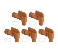 PATIKIL 2" Plastic Spigot Faucet, 5 Packs Barrel Faucet Durable Polyethylene Material Replacement Spigot for 15/30/50 Gallon Plastic & Steel Drum, Brown