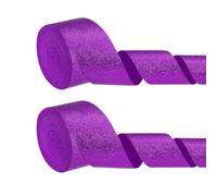 PATIKIL 2 Roll Sparkly Ribbon, 4cm x 9m Metallic Glitter Ribbon Gift Wrapping Fabric Rolls for DIY Crafts Gift Wrapping Holiday Wedding Birthday Party Home Decoration, Purple