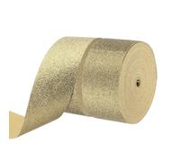 PATIKIL 2 Rolls Metallic Glitter Ribbon Roll, 2/3 Inch x 10 Yards Sparkly Glitter Ribbon for Gift Wrapping Crafts Holiday Wedding Birthday Party Decoration Floral Bouquet, Light Gold