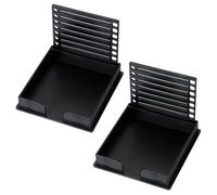 PATIKIL 2 Set 3x3 Memo Pads Holder with Template, Sticky Note Dispenser Stencil Holder Reusable Sticky Notes Organizer for Home Office Desk Storage to-do List Planning, Black