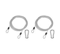 PATIKIL 2 Set 4mm Safety Cable Wire, 1 meter Double Loop Heavy Duty Steel PVC Coated Loop Cable Braided Wire Rope with Snap Hook for Outdoor Travel Home Luggage Stage Light, Clear