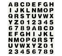PATIKIL 2 Set 7.6cm/ 3" Letter Number Stencils, 36Pcs Square Reusable Letter and Number Stencil Templates for Painting on Wall Wood Fabric Signage, Uppercase Letter Style