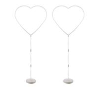 PATIKIL 2 Set Balloon Stands for Floor, 59inch Balloon Sticks with Base Heart Shape Balloon Stand Holder Kit Balloon Backdrop Stand Plastic Balloon Sticks Arch Kit for Decoration