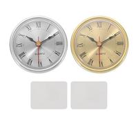 PATIKIL 2 Set Classic Clock Movement, 2.6 Inch/65mm Quartz Movement Insert for Office Home Decor Replacement DIY, Gold/Silver (Roman Script,Aluminum Face)