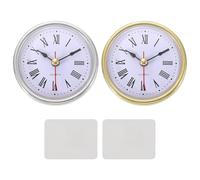 PATIKIL 2 Set Classic Clock Movement, 2.6 Inch/65mm Quartz Movement Insert for Office Home Decor Replacement DIY, Gold/Silver (Roman Script)