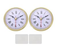 PATIKIL 2 Set Classic Clock Movement, 2.6Inch/65mm Quartz Movement Insert for Office Home Decor Replacement DIY, Gold (Roman Script,Aluminum)