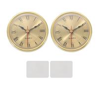 PATIKIL 2 Set Classic Clock Movement, 2.6Inch/65mm Quartz Movement Insert for Office Home Decor Replacement DIY, Gold (Roman Script,Aluminum Face)