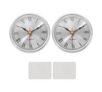 PATIKIL 2 Set Classic Clock Movement, 2.6Inch/65mm Quartz Movement Insert for Office Home Decor Replacement DIY, Silver (Roman Script,Aluminum Face)