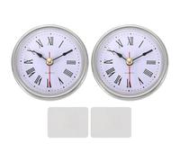 PATIKIL 2 Set Classic Clock Movement, 2.6Inch/65mm Quartz Movement Insert for Office Home Decor Replacement DIY, Silver (Roman Script)