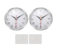 PATIKIL 2 Set Classic Clock Movement, 3.1 Inch/80mm Quartz Movement Insert for Office Home Decor Replacement DIY, Silver (Roman Script,Carved Plastic)