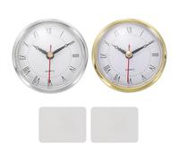 PATIKIL 2 Set Classic Clock Movement, 3.1 Inch/80mm Quartz Movement Insert for Office Home Decor Replacement DIY, Gold/Silver (Roman Script,Carved Plastic)