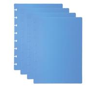 PATIKIL 2 Set Discbound Notebook Cover, 8.5 x 6 A5 Letter Size PP Disc Planner Cover for Notebook Planner Office Product, Blue