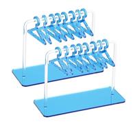 PATIKIL 2 Set Earring Holder with 16 Coat Hangers, Acrylic Earring Holder Organizer Stand Mini Coat Hangers Earring Display Stand Transparent Coat Rack for Studs Long Earring, Blue
