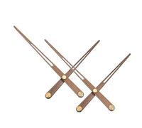 PATIKIL 2 Set Long Shaft Clock Movement Hand, 185mm Walnut Wooden Hand for 40cm-3mm Long Tail Wall Clock, Quartz Movement Mechanism Repair Replacement Kit for DIY Craft Home Art Decor