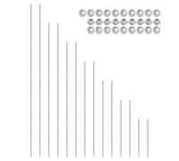 PATIKIL 2 Set M3 x 0.5mm Fully Threaded Rods 7 Size, 304 Stainless Steel All Threaded Rod Metric Right Hand Threads with 28Pcs Flange Nut for Clamps Hangers U-Bolt