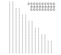 PATIKIL 2 Set M4 x 0.7mm Fully Threaded Rods 7 Size, 304 Stainless Steel All Threaded Rod Metric Right Hand Threads with 28Pcs Flange Nut for Clamps Hangers U-Bolt