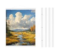 PATIKIL 2 Set Magnetic Poster Hanger Frame 16 Inch Wooden Magnet Picture Hangers Frames Wide Hanging Kit for Photos, Pictures, Artwork, Maps, White