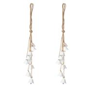 PATIKIL 2 Set Witch Bells for Door Knob, 19inch Hanging Witches-Bells String Wind Chimes Vintage Metal Retro Sound for Door for Protection Crafts Christmas Tree Decorative Wall, White