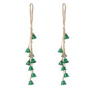 PATIKIL 2 Set Witch Bells for Door Knob, 19inch Hanging Witches-Bells String Wind Chimes Vintage Metal Retro Sound for Door for Protection Crafts Christmas Tree Decorative Wall, Green