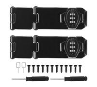 PATIKIL 2 Sets Cabinet Password Hasp Lock,144mm,Rotary Hasp Lock,Black | Bi-fold Keyless 3-Digit Cabinet Lock, with Combination Security Slide Latch, for Garage, Garden, Barn, Bathroom, Outdoor