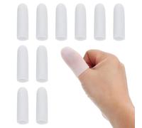 PATIKIL 2" Silicone Gel Finger Cots, 10 Pcs Support Fingertips Sleeve Protector Thumb Finger Caps for Finger, White