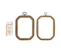 PATIKIL 2 Sizes Embroidery Hoops Set, 2 Pieces Imitated Wood Octagonal Frame Cross Stitch Hoop Ring with Needle for Embroidery Art Craft Sewing Ornaments Hanging Decoration