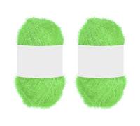 PATIKIL 2 Skeins 109 Yards Scrubbie Yarn, Sparkle Yarn Polyester Scrubbie Sparkle Red Heart Glass for Dishcloths Crocheting Knitting Blanket Rug Sweater Scarf Hat, Light Green