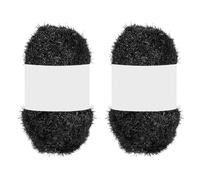 PATIKIL 2 Skeins 109 Yards Scrubbie Yarn, Sparkle Yarn Polyester Scrubbie Sparkle Red Heart Glass for Dishcloths Crocheting Knitting Blanket Rug Sweater Scarf Hat, Black