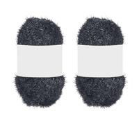 PATIKIL 2 Skeins 109 Yards Scrubbie Yarn, Sparkle Yarn Polyester Scrubbie Sparkle Red Heart Glass for Dishcloths Crocheting Knitting Blanket Rug Sweater Scarf Hat, Dark Gray