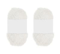 PATIKIL 2 Skeins 109 Yards Scrubbie Yarn, Sparkle Yarn Polyester Scrubbie Sparkle Red Heart Glass for Dishcloths Crocheting Knitting Blanket Rug Sweater Scarf Hat, White