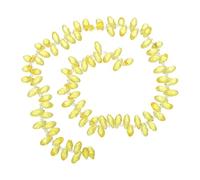 PATIKIL 2 Strands 180-190Pcs Teardrop Crystal Beads, 12x6mm Faceted Teardrop Briolette Horizontal Glass Beads Loose Bead for Bracelet Jewelry Making, Lemon Yellow