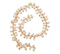 PATIKIL 2 Strands 180-190Pcs Teardrop Crystal Beads, 12x6mm Faceted Teardrop Briolette Horizontal Glass Beads Loose Bead for Bracelet Jewelry Making, Gold Tone