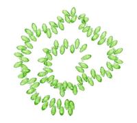 PATIKIL 2 Strands 180-190Pcs Teardrop Crystal Beads, 12x6mm Faceted Teardrop Briolette Horizontal Glass Beads Loose Bead for Bracelet Jewelry Making, Light Green