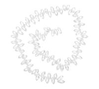 PATIKIL 2 Strands 180-190Pcs Teardrop Crystal Beads, 12x6mm Faceted Teardrop Briolette Horizontal Glass Beads Loose Bead for Bracelet Jewelry Making, White