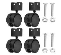PATIKIL 2" Swivel Caster with 0.98" U Bracket, 4 Pack 360° Rotation Nylon Swivel No Noise Wheel with Brake Locking Caster for Furniture Legs Black