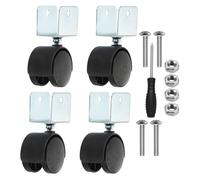 PATIKIL 2" Swivel Caster with 1" U Bracket, 4 Pack 360° Rotation Swivel No Noise Wheel Total Load Capacity 132 Lbs Galvanized Surface Caster for Furniture Legs
