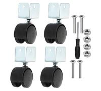 PATIKIL 2" Swivel Caster with 7/9" U Bracket, 4 Pack 360° Rotation Swivel No Noise Wheel Total Load Capacity 132 Lbs Galvanized Surface Caster for Furniture Legs