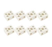 PATIKIL 2 Way Ceramics Terminal Blocks, 8Pcs 10A High Temp Porcelain Ceramic Connectors Bidirectional 5 Hole High Frequency Blocks for Lamp Fixture Electric Wire Cable, 18x13x22mm
