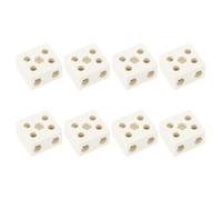 PATIKIL 2 Way Ceramics Terminal Blocks, 8Pcs 30A High Temp Porcelain Ceramic Connectors Bidirectional 5 Hole High Frequency Blocks for Lamp Fixture Electric Wire Cable, 30x21x33mm