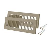 PATIKIL 2" x 10" Duct Opening Vent Cover, 2 Pcs Toe Kick Vent Cover HVAC Toe Space Register Grille Return Air Grilles for Home Ceiling Wall Floor, Brown-Outer Size: 3.4" x 11.4"