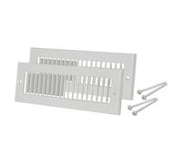 PATIKIL 2" x 10" Duct Opening Vent Cover, 2 Pcs Toe Kick Vent Cover HVAC Toe Space Register Grille Return Air Grilles for Home Ceiling Wall Floor, Gray-Outer Size: 3.4" x 11.4"