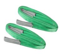 PATIKIL 2" x 10' Lift Strap, 2 Pack 4409lbs Lifting Slings Flat Eye to Eye, 2 Ply Polyester Webbing Lifting Moving Straps for Rigging Hoisting Gear, Green