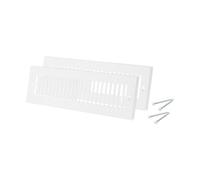 PATIKIL 2" x 12" Duct Opening Vent Cover, 2 Pcs Toe Kick Vent Cover HVAC Toe Space Register Grille Return Air Grilles for Home Ceiling Wall Floor, White-Outer Size: 3.4" x 13.4"