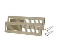 PATIKIL 2" x 14" Duct Opening Vent Cover, 2 Pcs Toe Kick Vent Cover HVAC Toe Space Register Grille Return Air Grilles for Home Ceiling Wall Floor, Brown-Outer Size: 3.4" x 15.4"