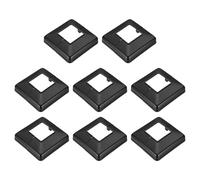 PATIKIL 2 x 2 Inches Post Sleeve, Plastic Post Base Cover Column Wraps Split Style Vinyl Sleeve for Wood Hand Porch Fence Deck Stairs Rails - 8pcs (Black)