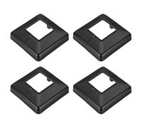 PATIKIL 2 x 2 Inches Post Sleeve, Plastic Post Base Cover Column Wraps Split Style Vinyl Sleeve for Wood Hand Porch Fence Deck Stairs Rails - 4pcs (Black)