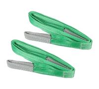 PATIKIL 2" x 6' Lift Strap, 2 Pack 4409lbs Lifting Slings Flat Eye to Eye, 2 Ply Polyester Webbing Lifting Moving Straps for Rigging Hoisting Gear, Green