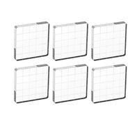 PATIKIL 2"x2" Acrylic Stamp Block, 6Pcs Clear Stamping Block with Grid Lines Decorative Mounting Blocks Square for Scrapbooking DIY Crafts Card Making